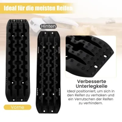 Sand sheets off-road 2 kusy trakční pomocný žebřík pneumatik pro písek/bláto/sníh 107 x 31 x 7 cm černý