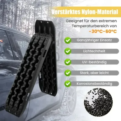 Sand sheets off-road 2 kusy trakční pomocný žebřík pneumatik pro písek/bláto/sníh 107 x 31 x 7 cm černý