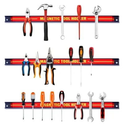 3 x magnetický držák na nářadí sada nástěnných magnetických lišt magnetická lišta 46 cm