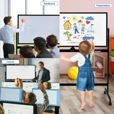 Oboustranná magnetická mobilní tabule mobilní pojízdná tabule pro kancelář černá