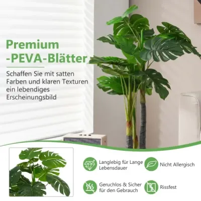 120 cm vysoký umělý strom Monstera Deliciosa Plant Green