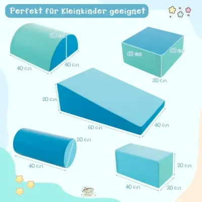 5 TLG. Pěnové stavební bloky Obří stavební bloky pro skotačení a lezení Velké stavební bloky Modrá barva