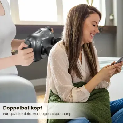 Elektrický ruční masážní přístroj na hluboké tkáně se 3 masážními hlavicemi a 3 režimy masážní pistole