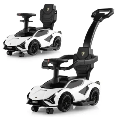 3 v 1 Lamborghini pojízdné auto s předními světly a světlomety Hudba a bílý úložný prostor