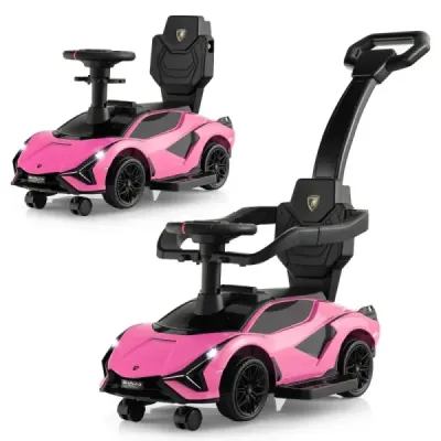 3 v 1 Lamborghini pojízdné auto s předními světly a světlomety Hudba a růžové úložiště