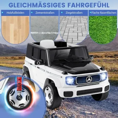 Dětské elektrické autíčko Mercedes-Benz s dálkovým ovládáním 2.4G Přední světlo 12V elektrické autíčko bílé barvy