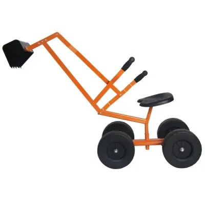 Bagr na sezení s lopatou Kovový dětský bagr Bagr na písek na sezení pro děti od 3 let. Oranžový