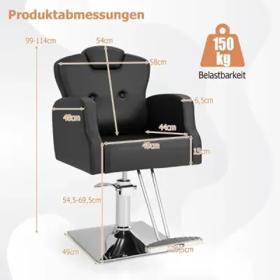 Kadeřnické křeslo s opěrkou hlavy a opěradlem a hydraulickým čerpadlem Výškově nastavitelné křeslo pro kadeřníky