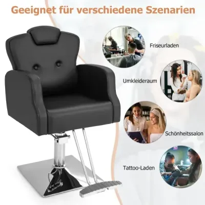 Kadeřnické křeslo s opěrkou hlavy a opěradlem a hydraulickým čerpadlem Výškově nastavitelné křeslo pro kadeřníky