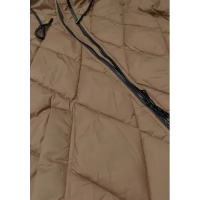 Dámská dlouhá zimní bunda s kapucí Libland camel (7832)