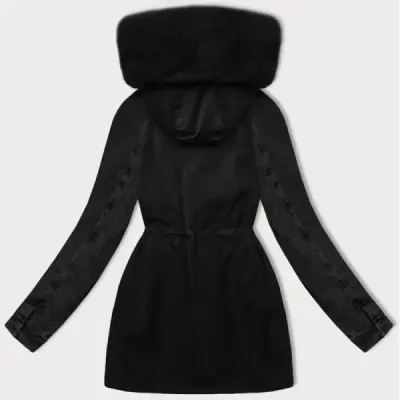 Dámská parka s džínovými rukávy Way Mode black-black (WD202301)