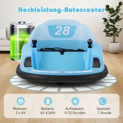 Dětské elektrické odrážedlo s blikajícími LED světly modré barvy