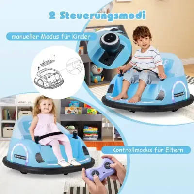 Dětské elektrické odrážedlo s blikajícími LED světly modré barvy