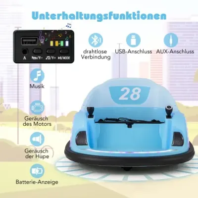 Dětské elektrické odrážedlo s blikajícími LED světly modré barvy