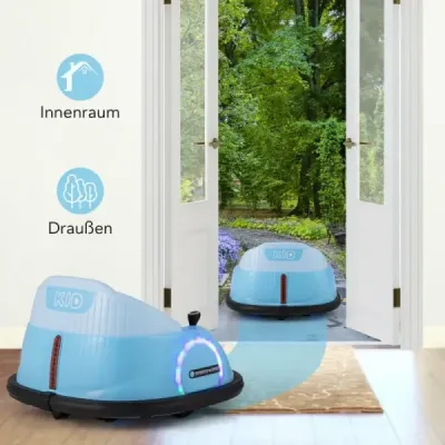 Dětské elektrické odrážedlo s blikajícími LED světly modré barvy