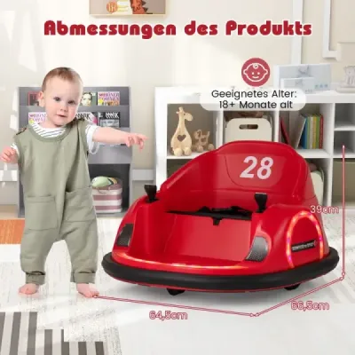 Dětské elektrické odrážedlo s blikajícími LED světly červené barvy