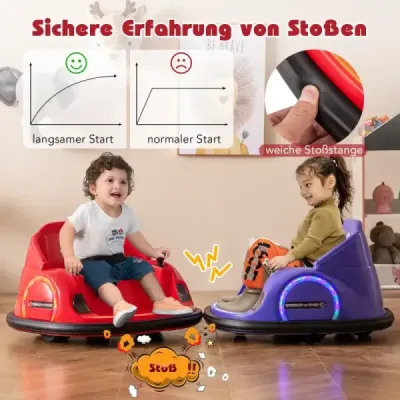 Dětské elektrické odrážedlo s blikajícími LED světly červené barvy