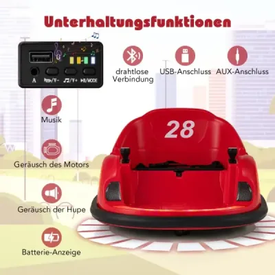 Dětské elektrické odrážedlo s blikajícími LED světly červené barvy