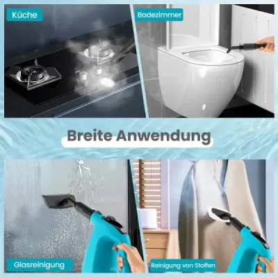1500W parní čistič s nádrží o objemu 400 ML Teplota až 125 ℃ Ruční parní čistič modrý