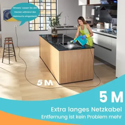 1500W parní čistič s nádrží o objemu 400 ML Teplota až 125 ℃ Ruční parní čistič modrý
