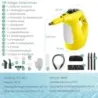 1500W parní čistič s nádrží 400 ML Teplota až 125 ℃ Ruční parní čistič žlutý