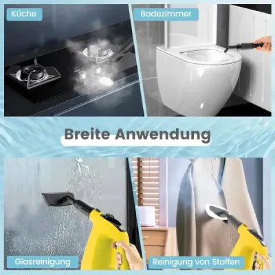 1500W parní čistič s nádrží 400 ML Teplota až 125 ℃ Ruční parní čistič žlutý