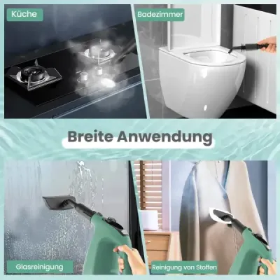 1500W parní čistič s nádrží o objemu 400 ML Teplota až 125 ℃ Ruční parní čistič Zelený