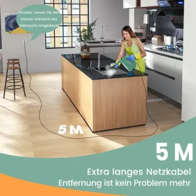 1500W parní čistič s nádrží o objemu 400 ML Teplota až 125 ℃ Ruční parní čistič Zelený