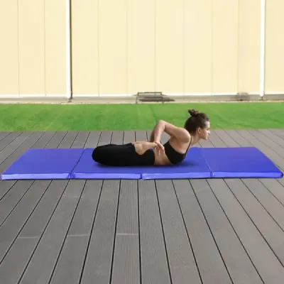 Gymnastická podložka Skládací gymnastická podložka Podlahová podložka Modrá 240 x 117 x 5 cm