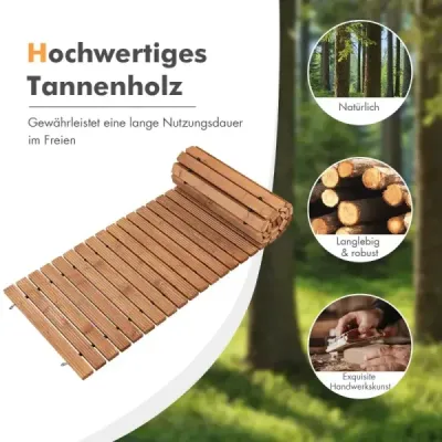 Zahradní dřevěný chodník 245 x 55 x 2 cm Rozkládací rovný venkovní chodník odolný proti povětrnostním vlivům