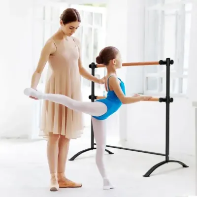 120 cm dlouhé přenosné baletní vybavení volně stojící dvojitá baletní tyč výškově nastavitelná tyč