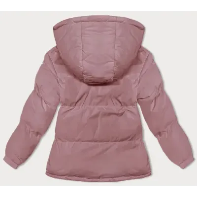 Dámská zimní bunda s kapucí MODA3169 špinavě růžová