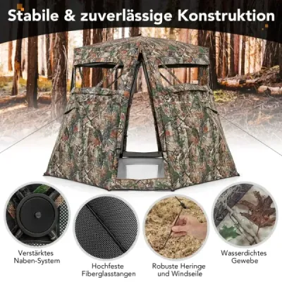 Lovecký stan pro 2-3 osoby 360° průhledný maskovací stan pro lov jelenů a divočáků
