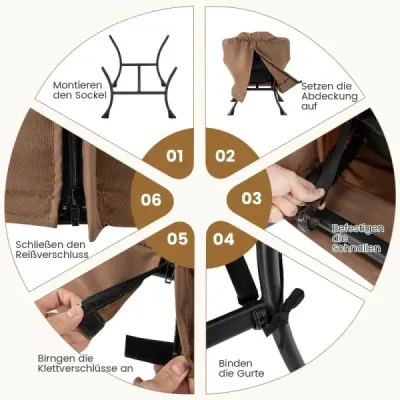 Křeslo s taburetem a područkami a boční kapsou a podnožkou Křeslo Recliner Wing Chair Brown