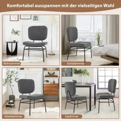 Jídelní židle se zakřiveným sedadlem Opěradlo Kuchyňská židle čalouněná židle šedá
