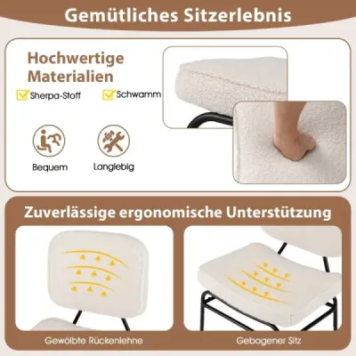 Jídelní židle se zakřiveným sedadlem Opěradlo Kuchyňská židle čalouněná židle béžová