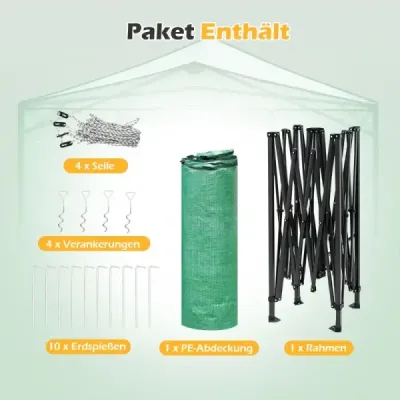 Přenosný výsuvný skleník Walk-in zahradní skleník 180 x 250 x 230 cm Zelený