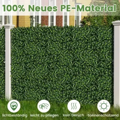 12 kusů Umělý živý plot Rostlinná stěna 50,5 x 50,5 cm Simulovaný trávník Umělá rostlina Zelená