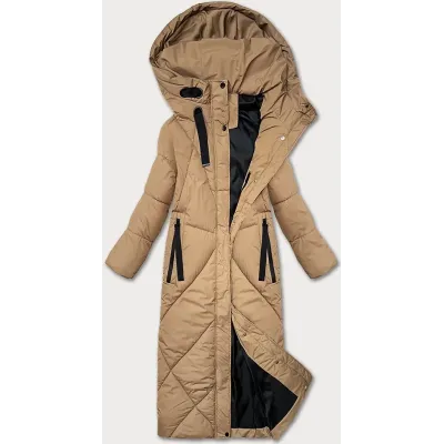 Dámská zimní bunda pod kolena J Style camel (5M3232-84)