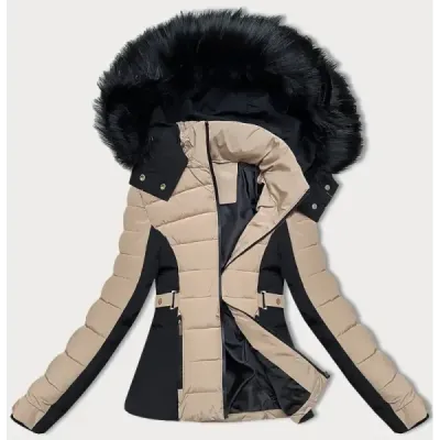 Krátká zimní dámská bunda S\'WEST MODA8308 béžová Krátká zimní dámská bunda S\'WEST MODA8308 béžová