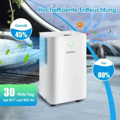 15㎡ Odvlhčovač vzduchu 15L Odvlhčovač vzduchu se 3 režimy Mobilní odvlhčovač vzduchu 25,5 x 22 x 45 cm Bílá barva