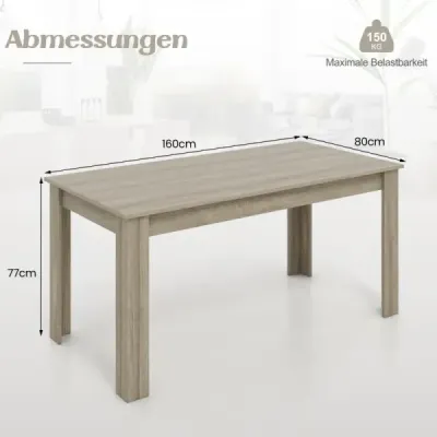 Jídelní stůl dřevo 160 x 80 cm velký stůl obdélníkový kuchyňský stůl jídelní stůl příroda