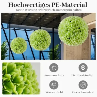 2 koule ze zimostrázu UV odolné dekorativní koule topiary umělá rostlina dekorativní rostlina Ø28 cm zelená