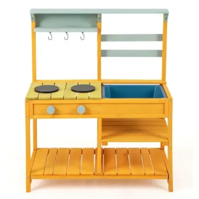 Proměňte čas hry v kulinářské dobrodružství s naší Mud Kitchen! Tato bahenní kuchyňka je vyrobena z kvalitního smrkového dřeva a