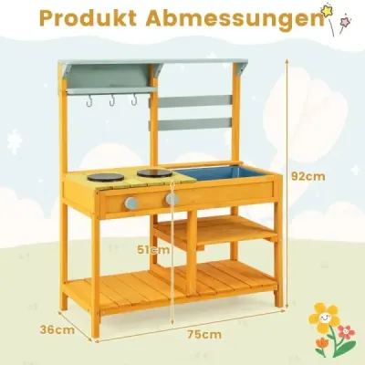Proměňte čas hry v kulinářské dobrodružství s naší Mud Kitchen! Tato bahenní kuchyňka je vyrobena z kvalitního smrkového dřeva a