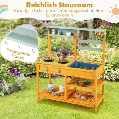 Proměňte čas hry v kulinářské dobrodružství s naší Mud Kitchen! Tato bahenní kuchyňka je vyrobena z kvalitního smrkového dřeva a