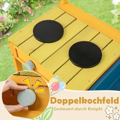 Proměňte čas hry v kulinářské dobrodružství s naší Mud Kitchen! Tato bahenní kuchyňka je vyrobena z kvalitního smrkového dřeva a