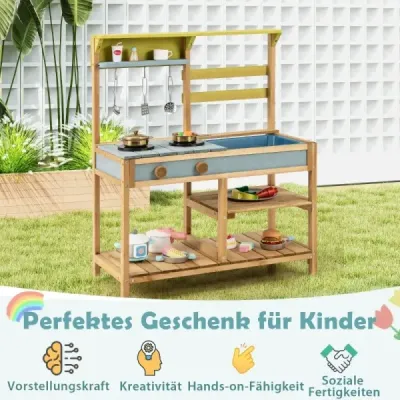 Proměňte čas hry v kulinářské dobrodružství s naší Mud Kitchen! Tato bahenní kuchyňka je vyrobena z kvalitního smrkového dřeva a