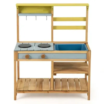 Proměňte čas hry v kulinářské dobrodružství s naší Mud Kitchen! Tato bahenní kuchyňka je vyrobena z kvalitního smrkového dřeva a