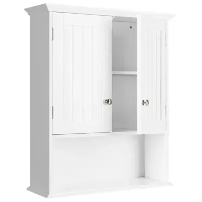Nástěnná skříňka Koupelnová nástěnná skříňka Dřevěná nástěnná skříňka 60 x 20 x 70,5 cm Bílá